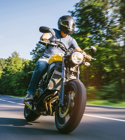 Man on motorcycle